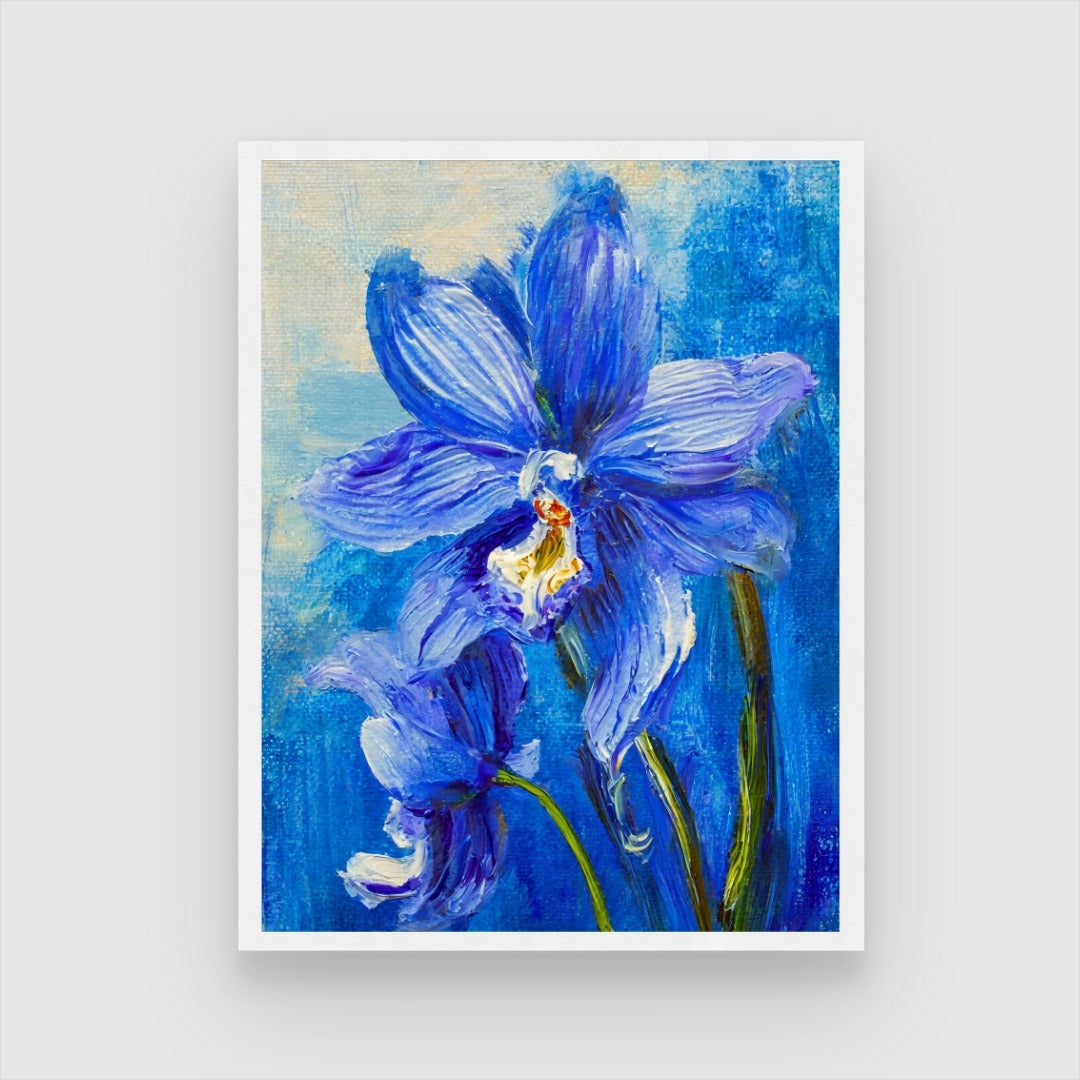 Floral Abstract Orchid Painting - Unique Wall Art for Home 3 : 4 Vertical New Premium Wall Art Canvas by MeriDeewar