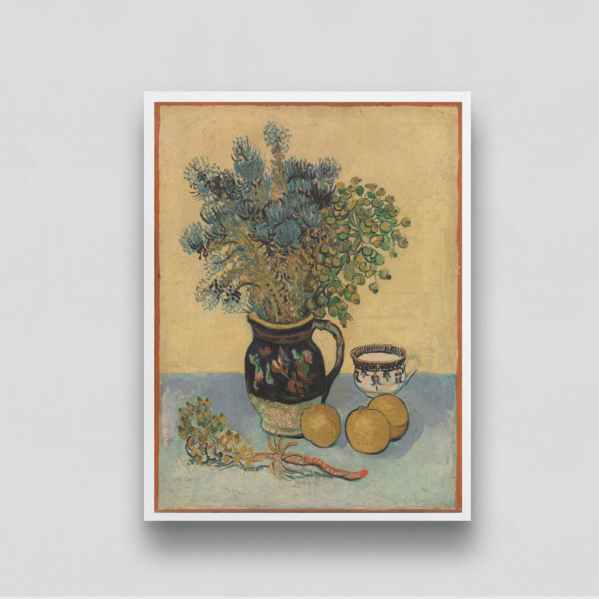 Flower in the Vase with Lemons by Vincent Van Gogh 3 : 4 Vertical New Premium Wall Art Canvas by MeriDeewar