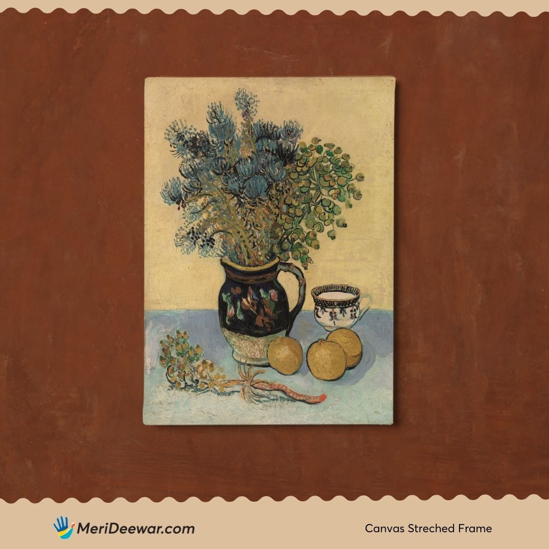 Flower in the Vase with Lemons by Vincent Van Gogh 3 : 4 Vertical New Premium Wall Art Canvas by MeriDeewar