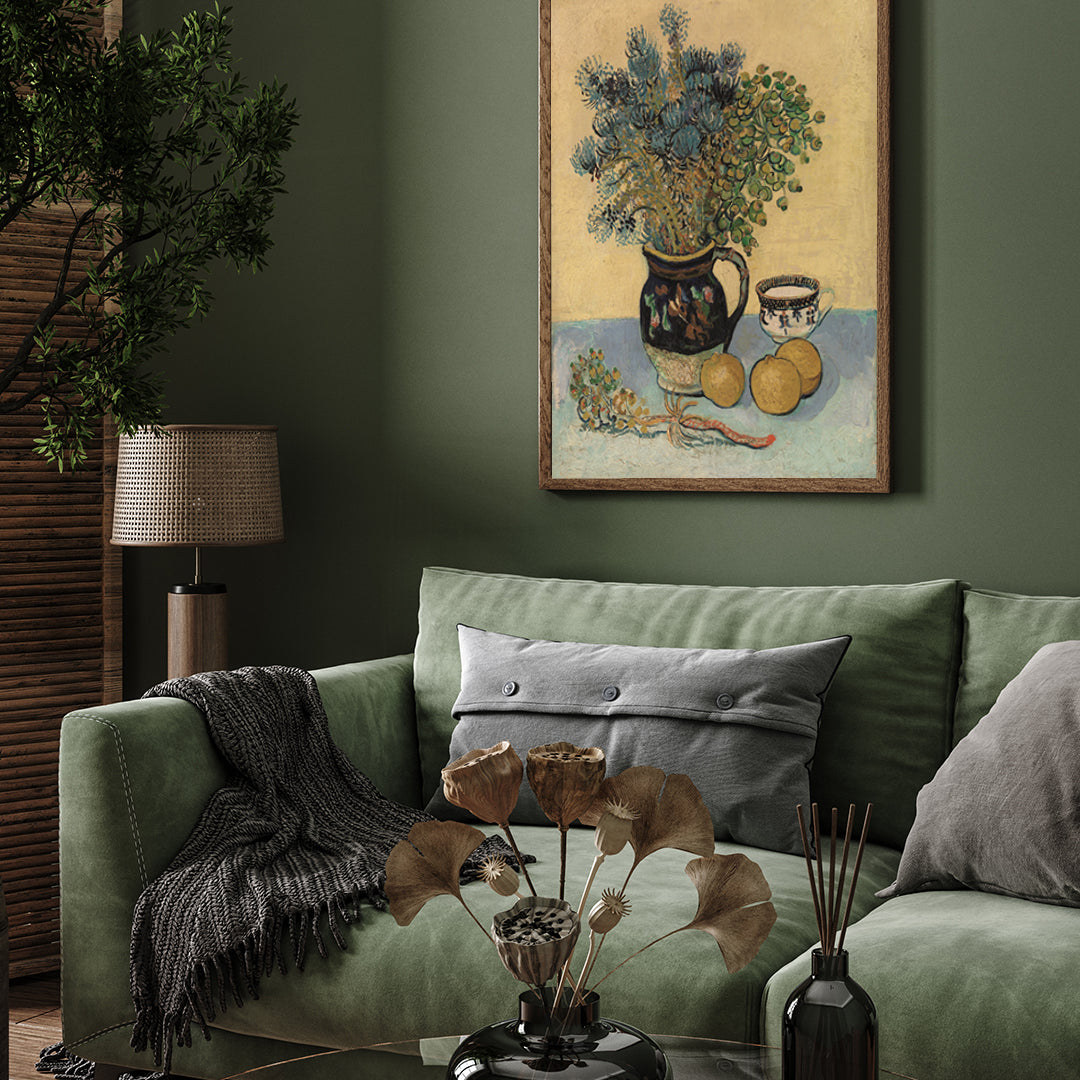 Flower in the Vase with Lemons by Vincent Van Gogh 3 : 4 Vertical New Premium Wall Art Canvas by MeriDeewar