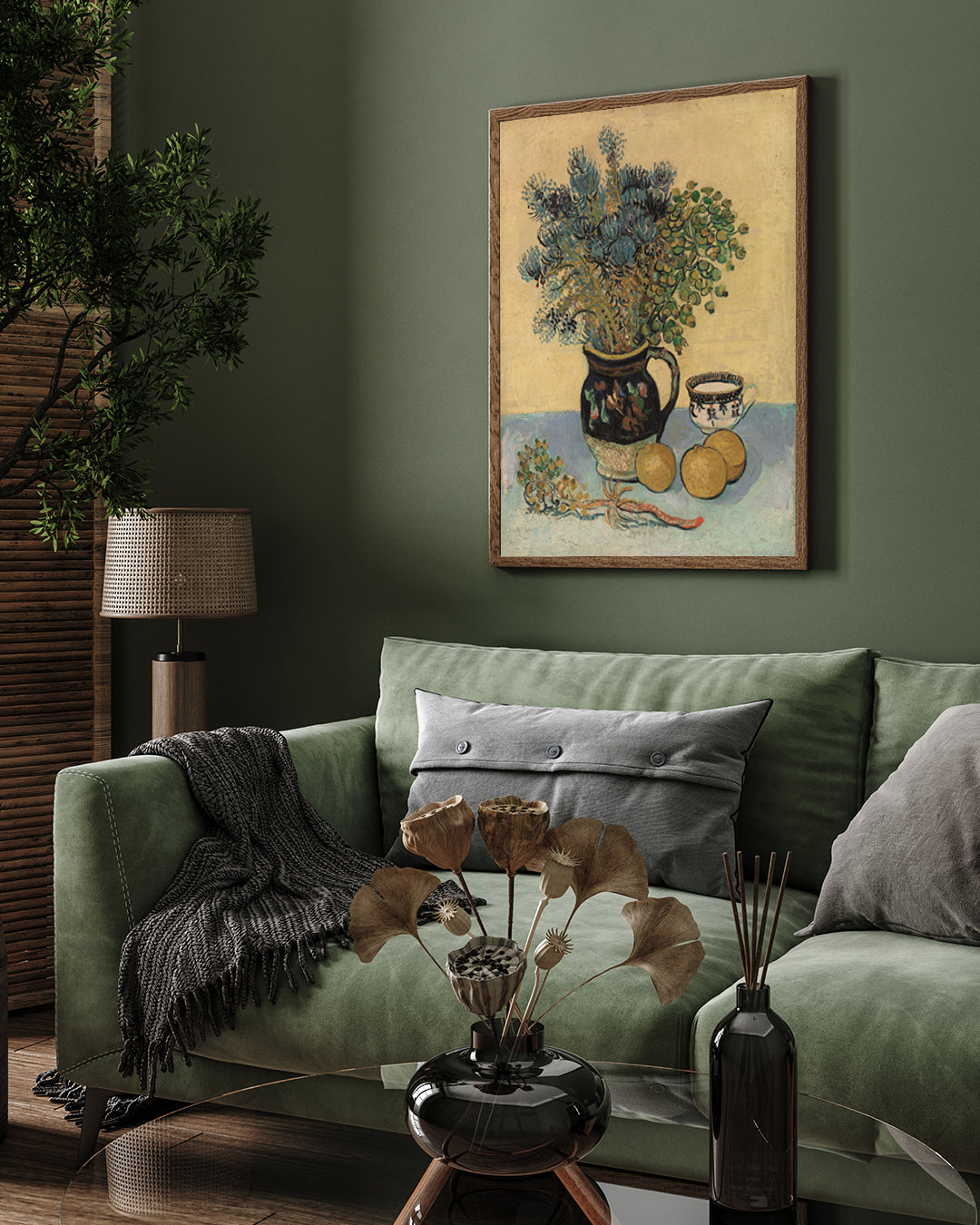 Flower in the Vase with Lemons by Vincent Van Gogh 3 : 4 Vertical New Premium Wall Art Canvas by MeriDeewar