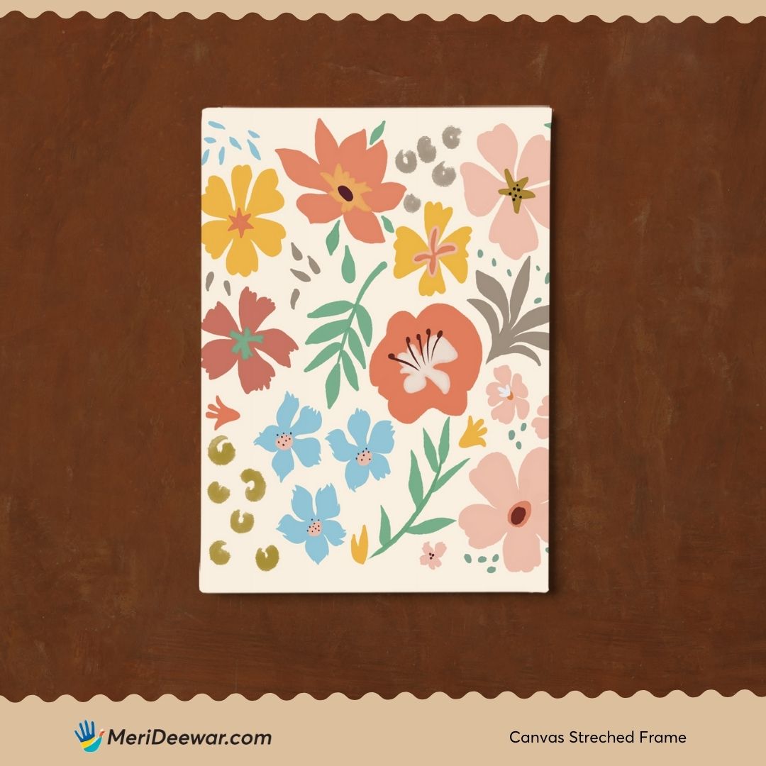 Flower Market Amsterdam Poster 3 : 4 Vertical New Premium Wall Art Canvas by MeriDeewar