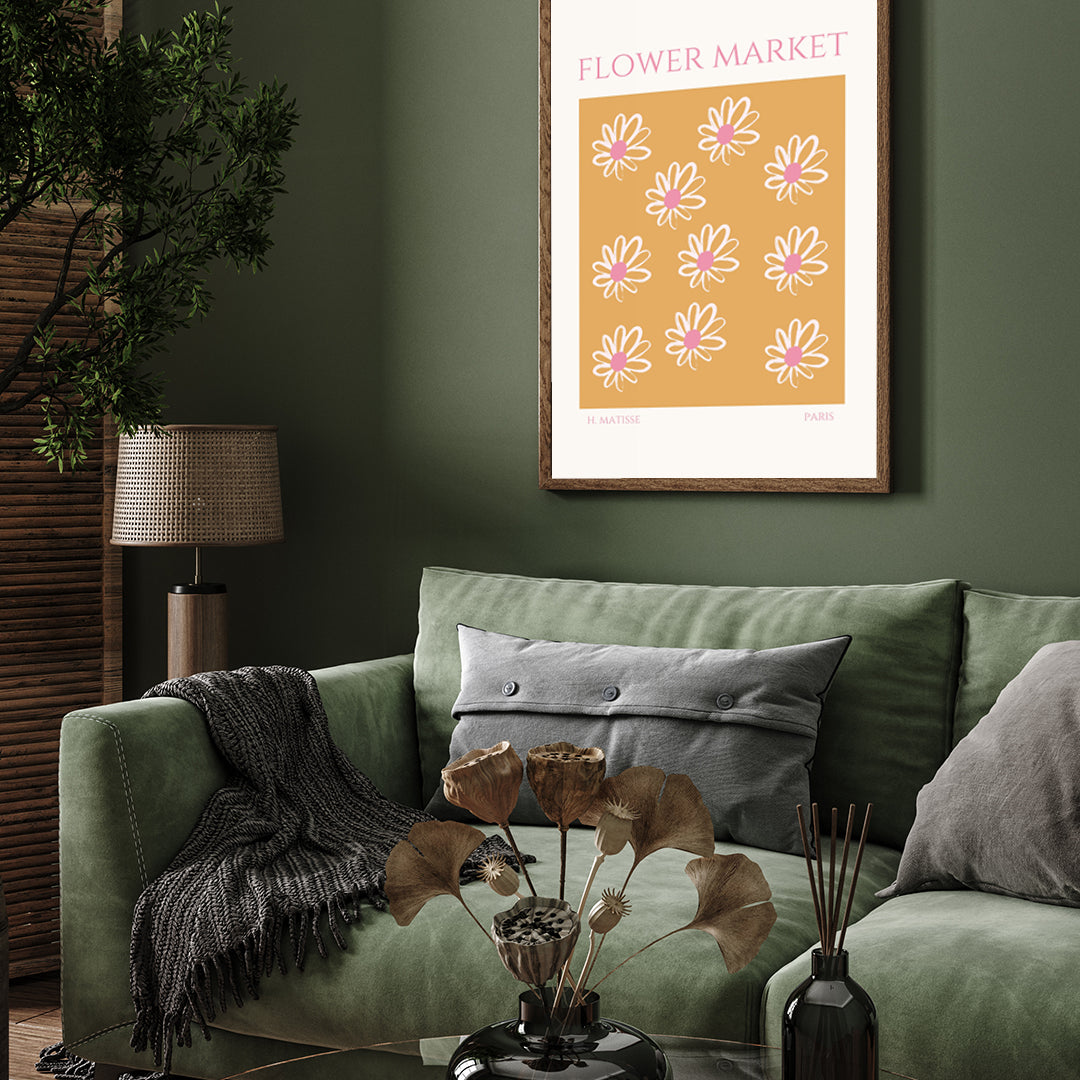Flower Market Paris Poster 3 : 4 Vertical New Premium Wall Art Canvas by MeriDeewar