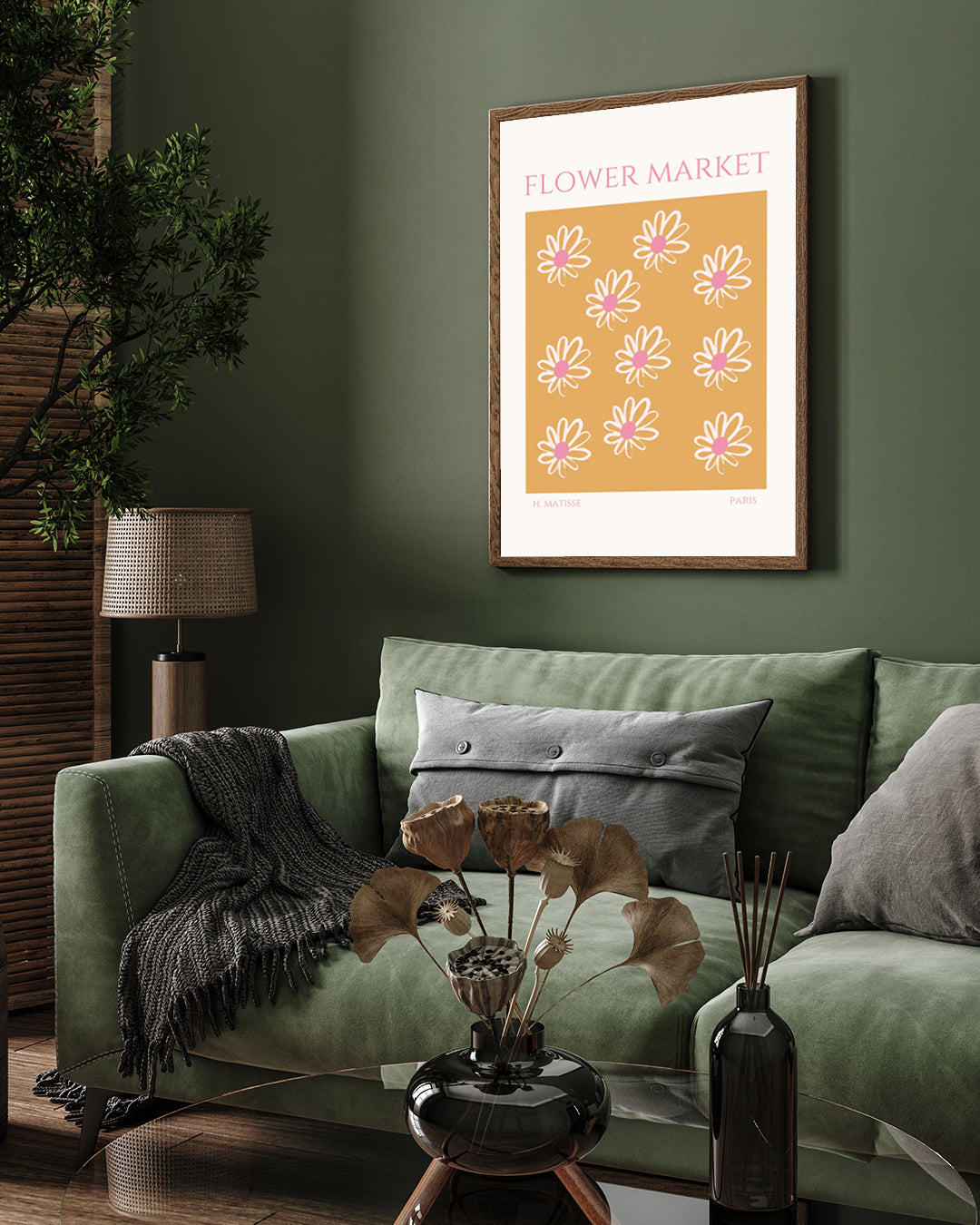 Flower Market Paris Poster 3 : 4 Vertical New Premium Wall Art Canvas by MeriDeewar