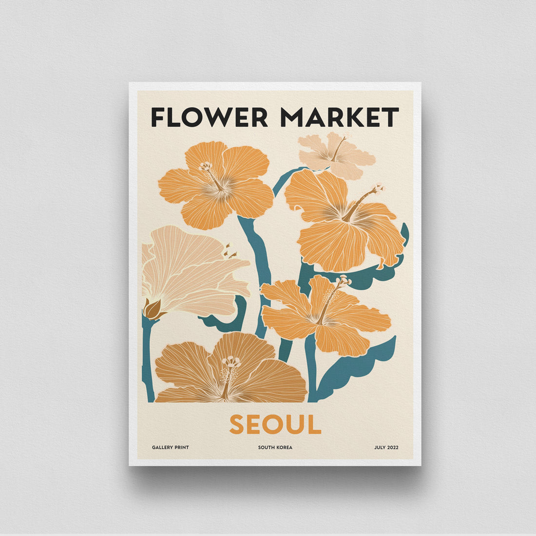 Flower Market Seoul Poster 3 : 4 Vertical New Premium Wall Art Canvas by MeriDeewar