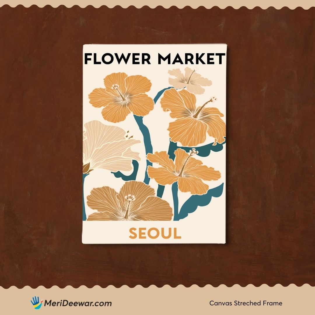 Flower Market Seoul Poster 3 : 4 Vertical New Premium Wall Art Canvas by MeriDeewar