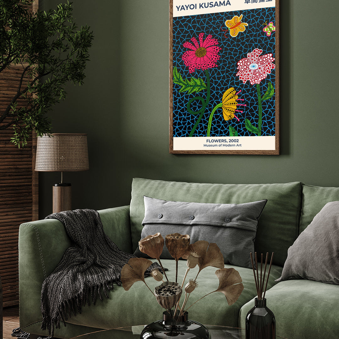 Flower painting by Yayoi Kusama 3 : 4 Vertical New Premium Wall Art Canvas by MeriDeewar