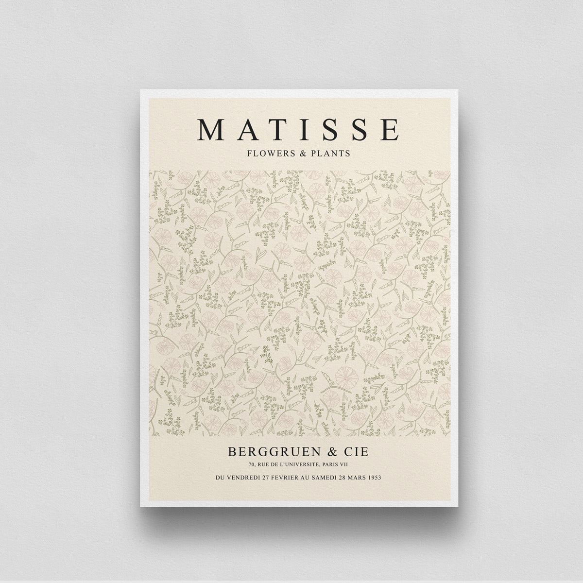 Flower & Plants Poster by Henri Matisse 3 : 4 Vertical New Premium Wall Art Canvas by MeriDeewar