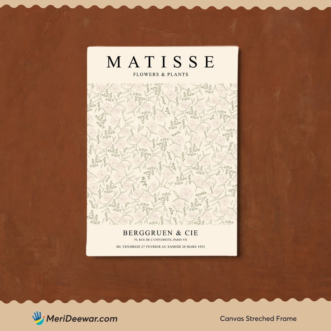 Flower & Plants Poster by Henri Matisse 3 : 4 Vertical New Premium Wall Art Canvas by MeriDeewar