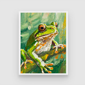 Frog Abstract Painting: Artistic Touch for Modern Spaces 3 : 4 Vertical New Premium Wall Art Canvas by MeriDeewar