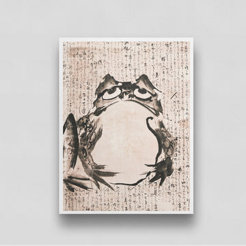 Frog Vintage Art by Getsuju 3 : 4 Vertical New Premium Wall Art Canvas by MeriDeewar