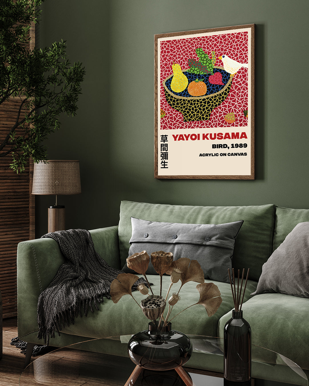 Fruit Bowl painting by Yayoi Kusama 3 : 4 Vertical New Premium Wall Art Canvas by MeriDeewar