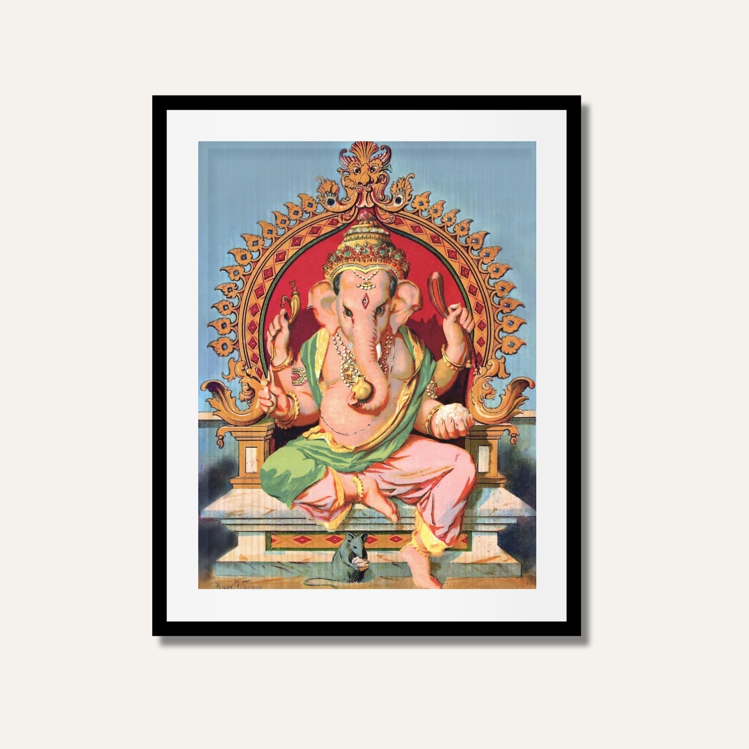 Ganapati Painting | Lord Ganesha Wall Art for Home & Office by MeriDeewar 3 : 4.2 Vertical Premium Wall Art Canvas by MeriDeewar