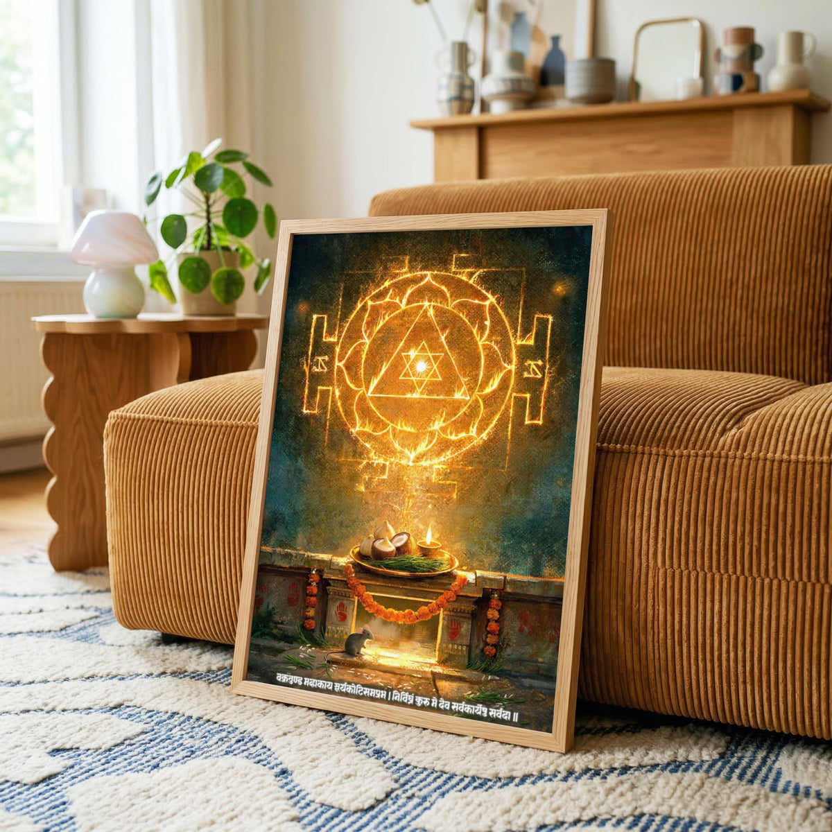 Ganesha Yantra | Yantra Wall Art 3 : 4 Vertical Premium Wall Art Canvas by MeriDeewar