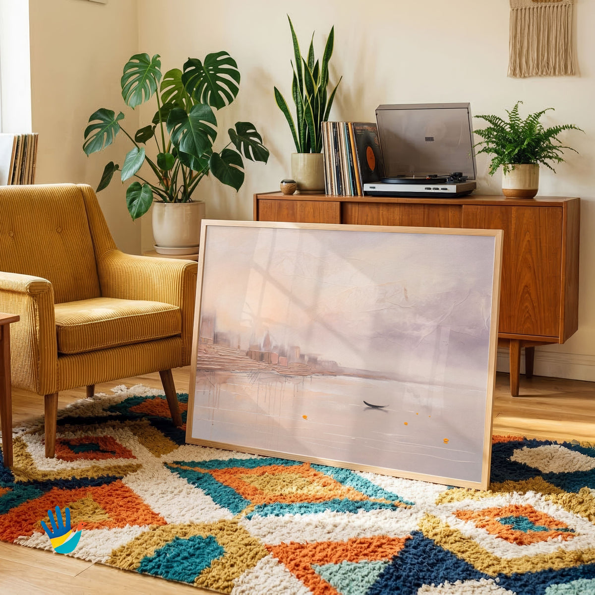 Ganga at First Light | Varanasi Abstract Art 3 : 2 Horizontal Premium Wall Art Canvas by MeriDeewar