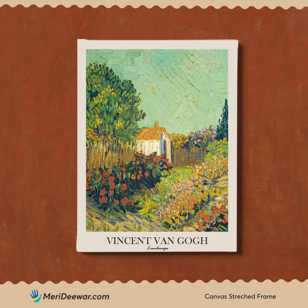 Garden Landscape Painting  by Vincent Van Gogh 3 : 4 Vertical New Premium Wall Art Canvas by MeriDeewar