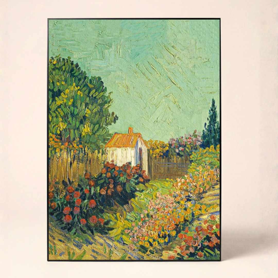 "Garden with Path" Masterpiece Fine Art Print | Vertical Borderless Art Frame Poster Premium Wall Art Canvas by MeriDeewar