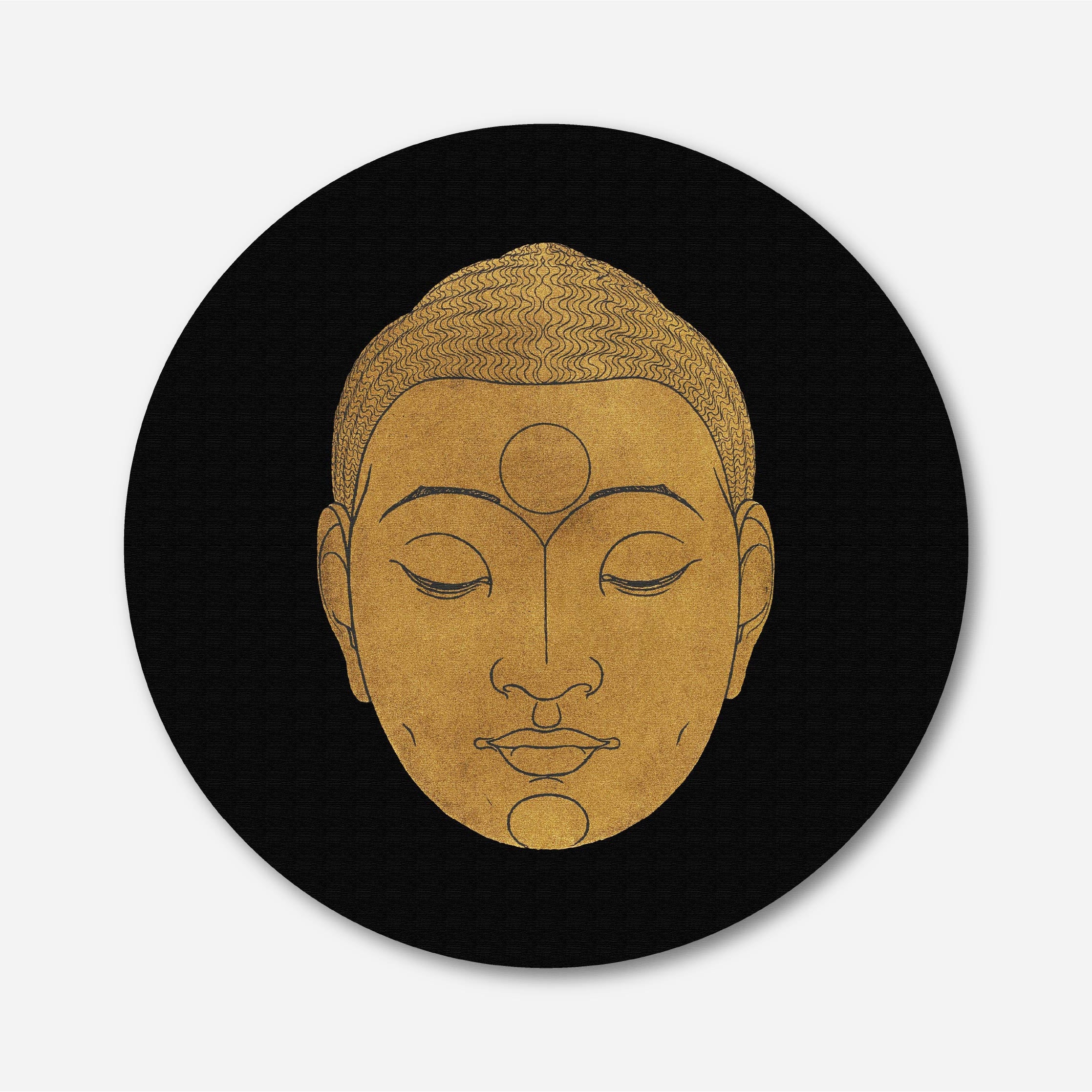 Gautam Buddha Painting Circular Canvas Frame Circular Canvas Frame Premium Wall Art Canvas by MeriDeewar