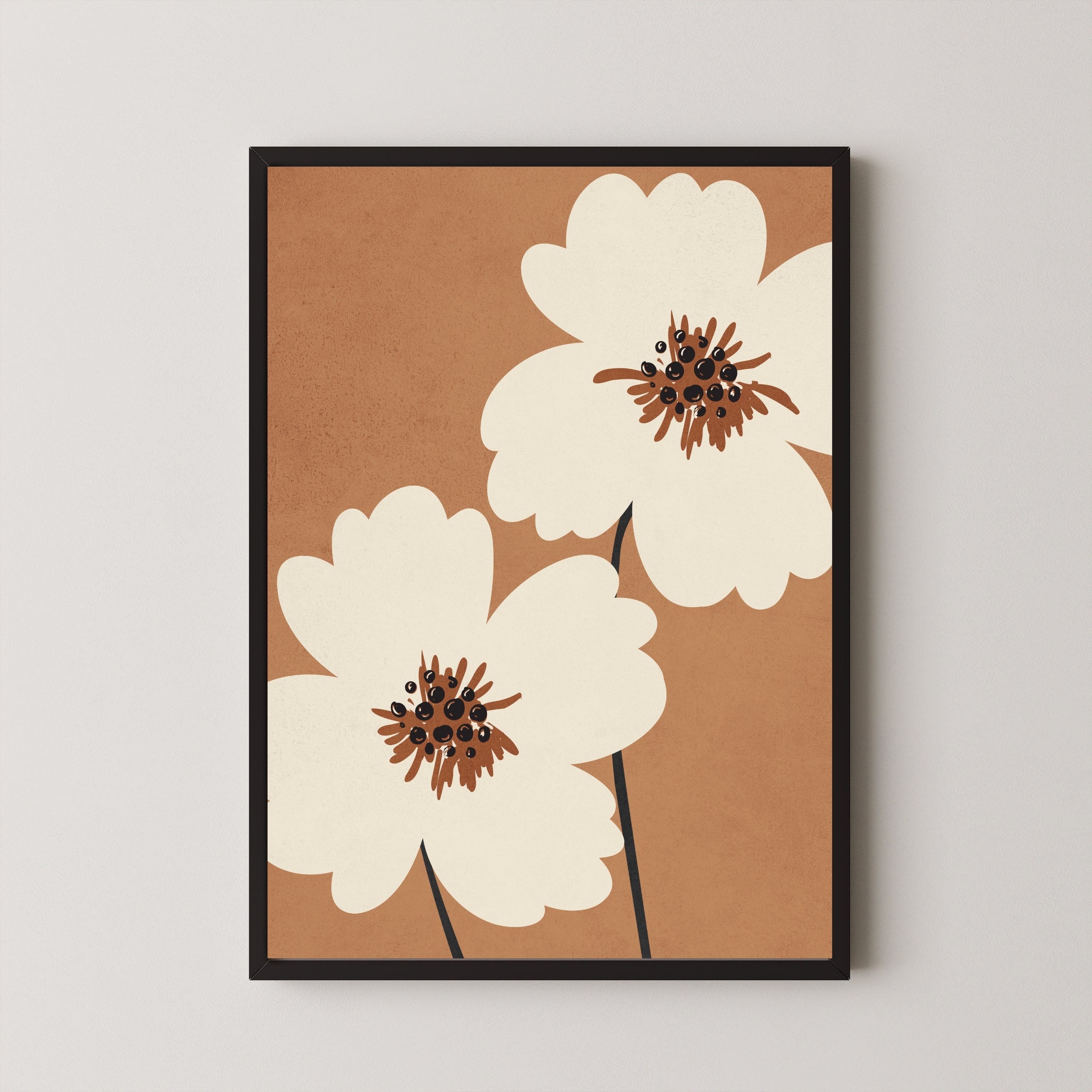 Geometric Floral Abstract Art - Perfect for Modern Interiors 3 : 4 Vertical New Premium Wall Art Canvas by MeriDeewar