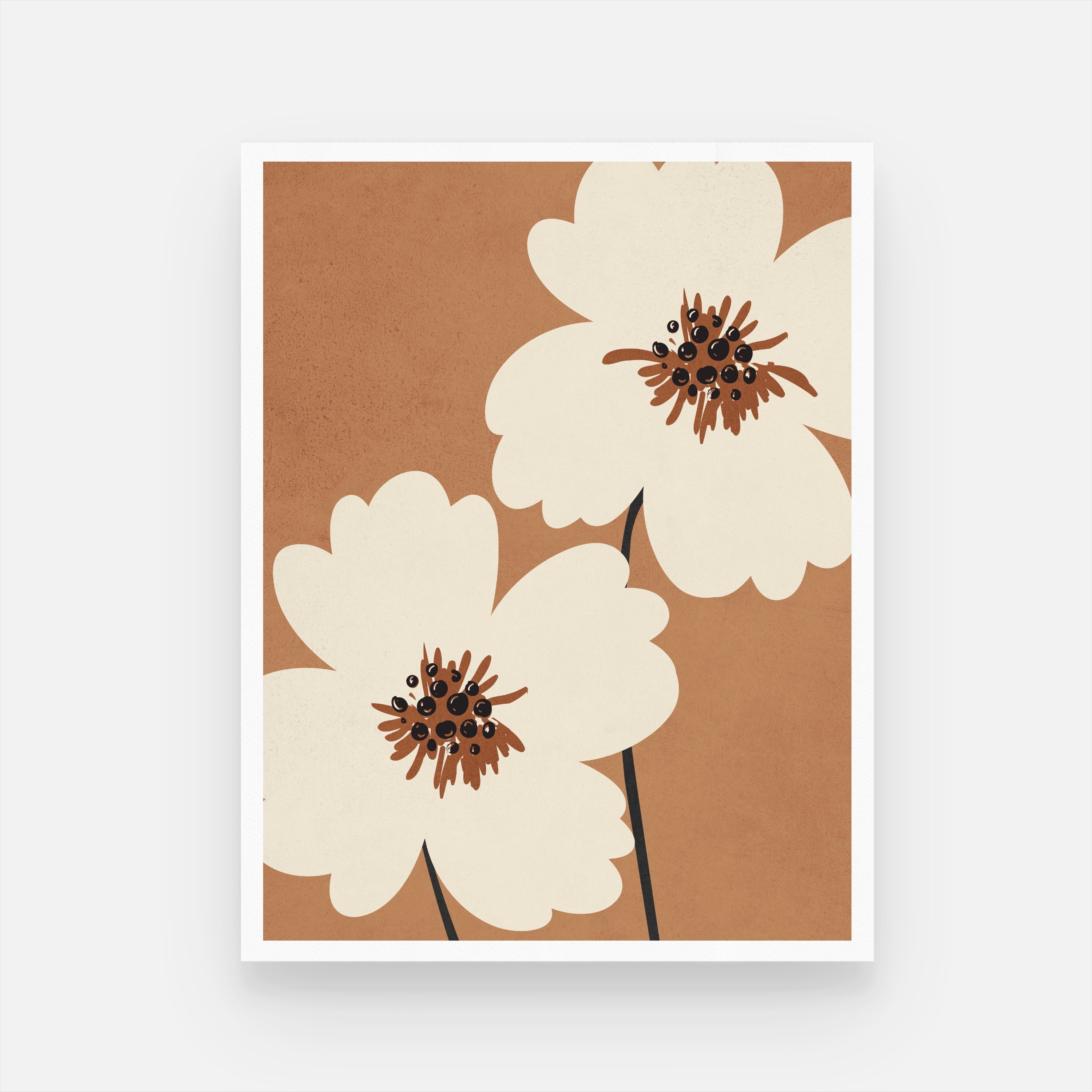 Geometric Floral Abstract Art - Perfect for Modern Interiors 3 : 4 Vertical New Premium Wall Art Canvas by MeriDeewar