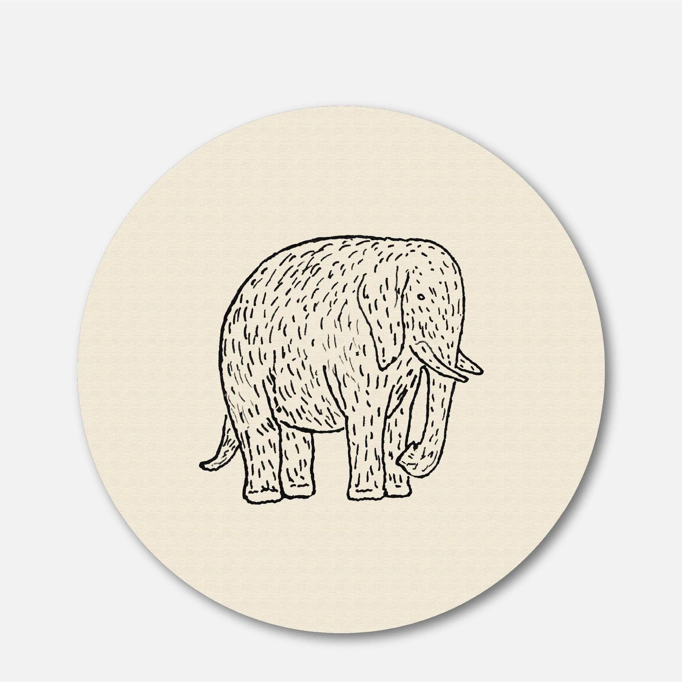 Gestel Elephant Circular Canvas Frame Circular Canvas Frame Premium Wall Art Canvas by MeriDeewar