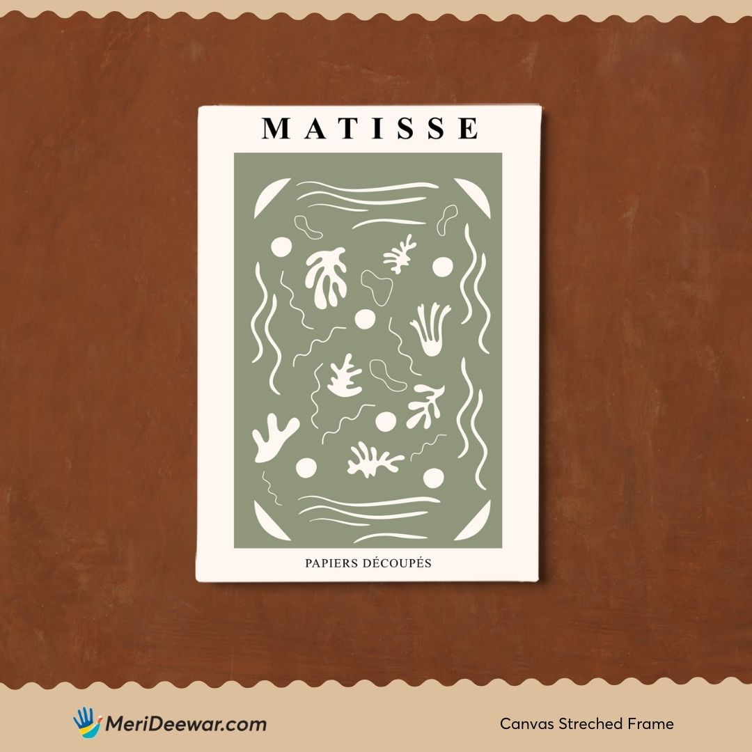 Green Abstract Poster by Henri Matisse 3 : 4 Vertical New Premium Wall Art Canvas by MeriDeewar