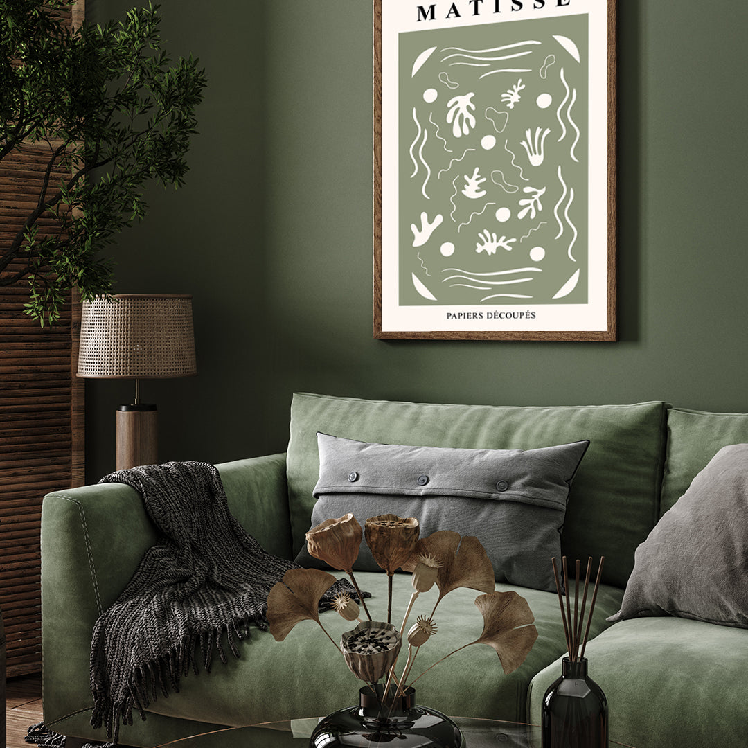 Green Abstract Poster by Henri Matisse 3 : 4 Vertical New Premium Wall Art Canvas by MeriDeewar