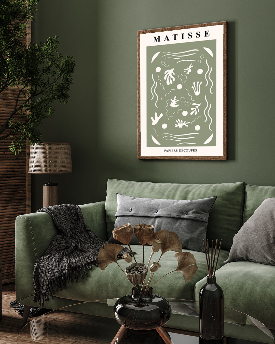 Green Abstract Poster by Henri Matisse 3 : 4 Vertical New Premium Wall Art Canvas by MeriDeewar