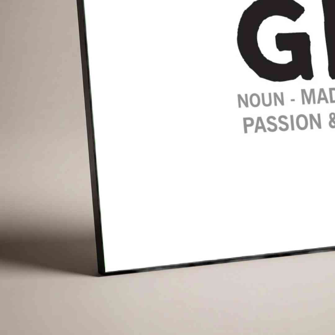 "Grit Definition" Minimalist Typography Poster | Horizontal Borderless Art Frame Poster Premium Wall Art Canvas by MeriDeewar
