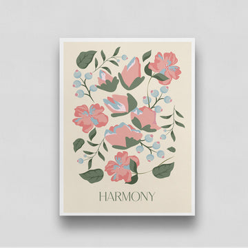 Harmony Floral Artwork 3 : 4 Vertical New Premium Wall Art Canvas by MeriDeewar