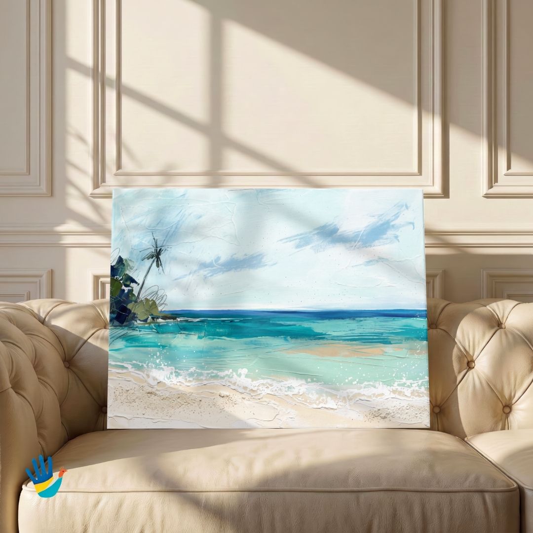 Havelock Lagoon | Andaman Beach Abstract Wall Art 3 : 2 Horizontal Premium Wall Art Canvas by MeriDeewar