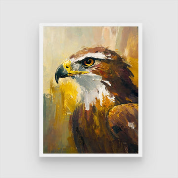 Hawk Bird Abstract Art - Modern Wall Decor at MeriDeewar 3 : 4 Vertical New Premium Wall Art Canvas by MeriDeewar