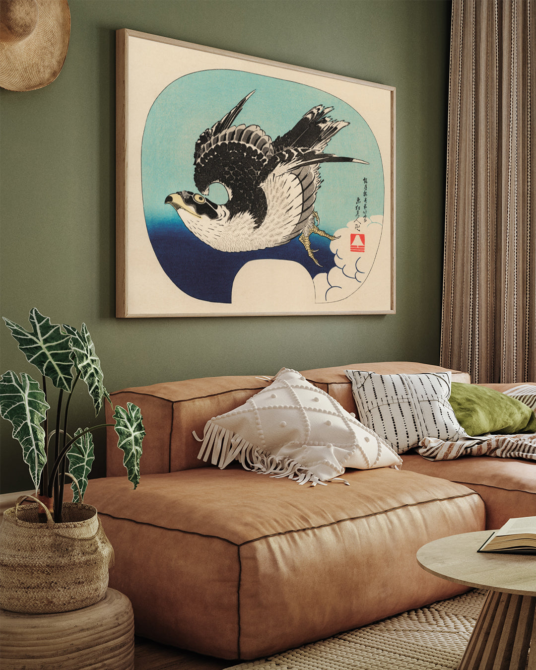 Hawk by Katsushika Hokusai 3 : 4 Horizontal New Premium Wall Art Canvas by MeriDeewar