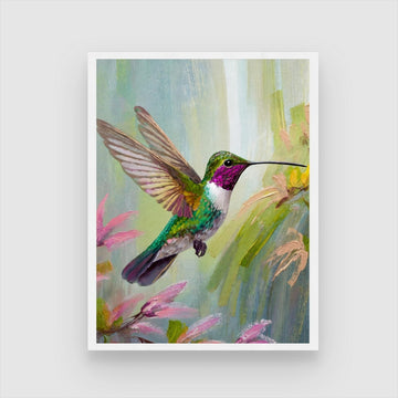Humming bird Abstract - Stunning Wall Art from MeriDeewar 3 : 4 Vertical New Premium Wall Art Canvas by MeriDeewar