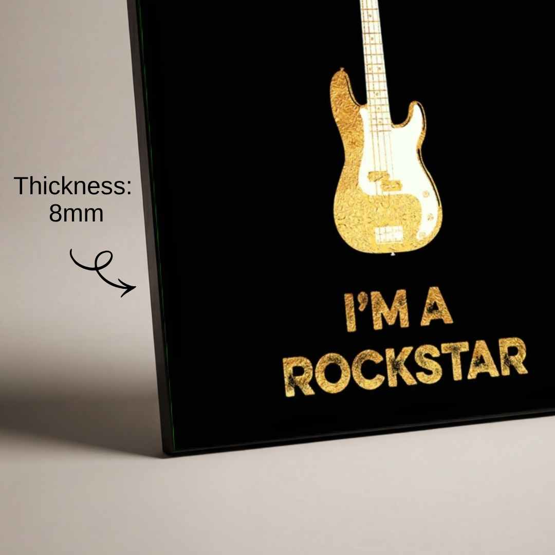 "I'm A Rockstar" Guitar Poster | Vertical Borderless Art Frame Poster Premium Wall Art Canvas by MeriDeewar