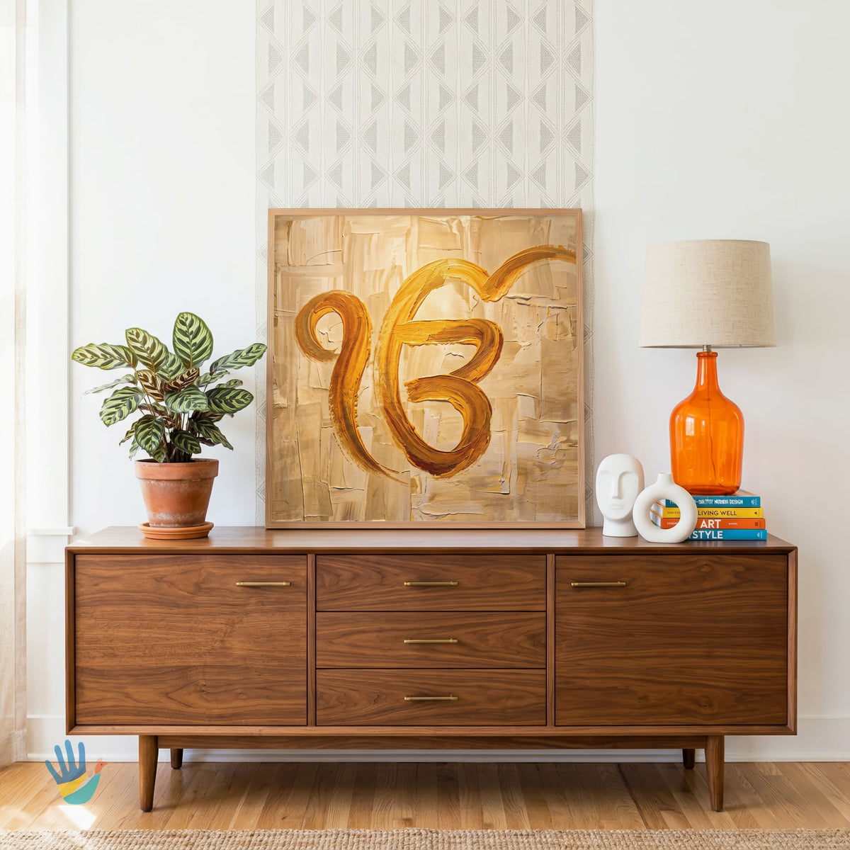 Ik Onkar | Sikh Wall Art 1 : 1 Square Premium Wall Art Canvas by MeriDeewar