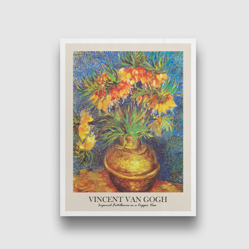 Imperial Fritillaries in a Copper Vase Painting by Vincent van Gogh 3 : 4 Vertical New Premium Wall Art Canvas by MeriDeewar