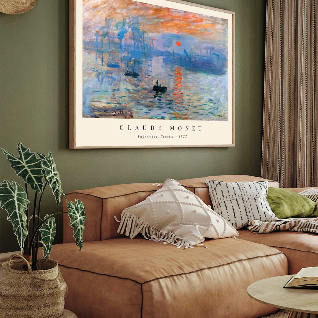 Impression, Sunrise Painting By Claude Monet 3 : 4 Horizontal New Premium Wall Art Canvas by MeriDeewar