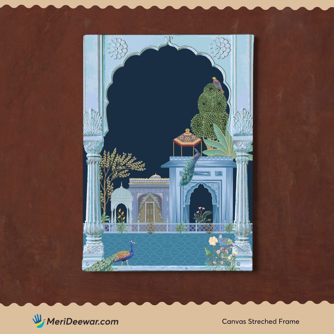 Indian Classical Royal Art Set of 3 Paintings Walls Premium Wall Art Canvas by MeriDeewar