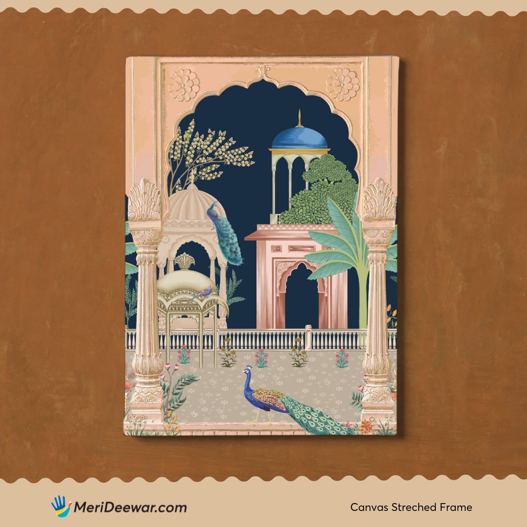 Indian Classical Royal Art Set of 3 Paintings Walls Premium Wall Art Canvas by MeriDeewar