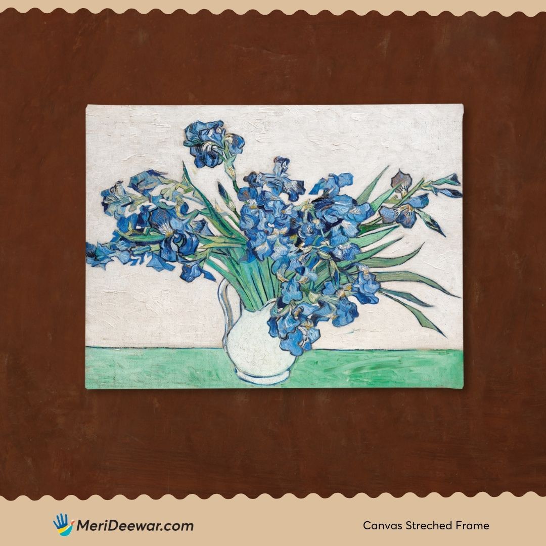 Irises in a Vase Painting Vincent Van Gogh 3 : 4 Horizontal New Premium Wall Art Canvas by MeriDeewar