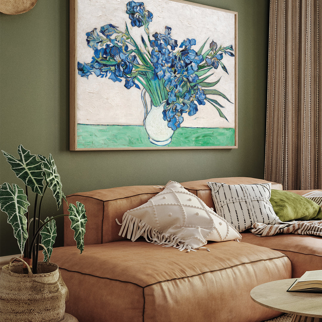 Irises in a Vase Painting Vincent Van Gogh 3 : 4 Horizontal New Premium Wall Art Canvas by MeriDeewar
