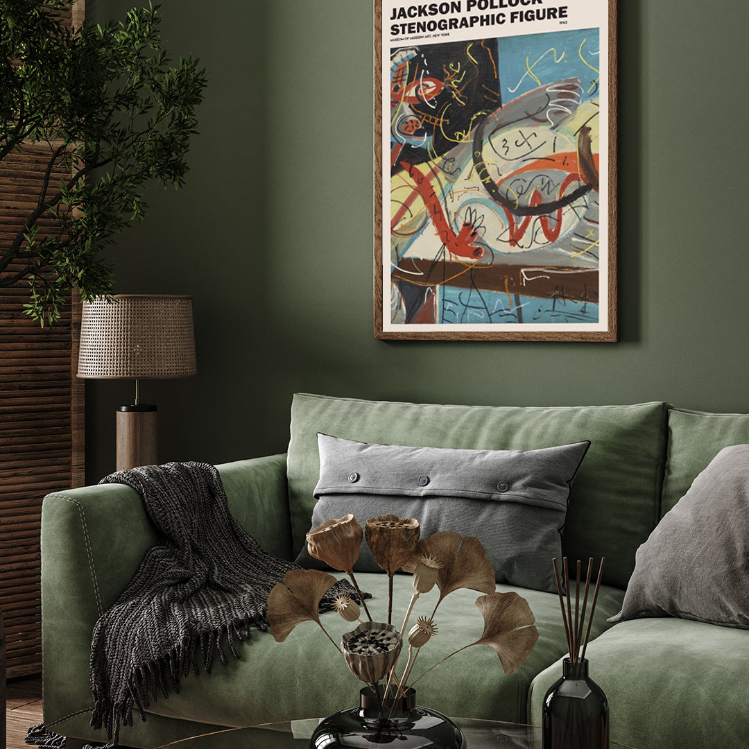 Jackson Pollock Stenographic Figure Poster 3 : 4 Vertical New Premium Wall Art Canvas by MeriDeewar
