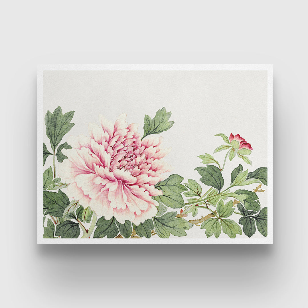 Japanese Flower Painting by Mianyi 3 : 4 Horizontal New Premium Wall Art Canvas by MeriDeewar