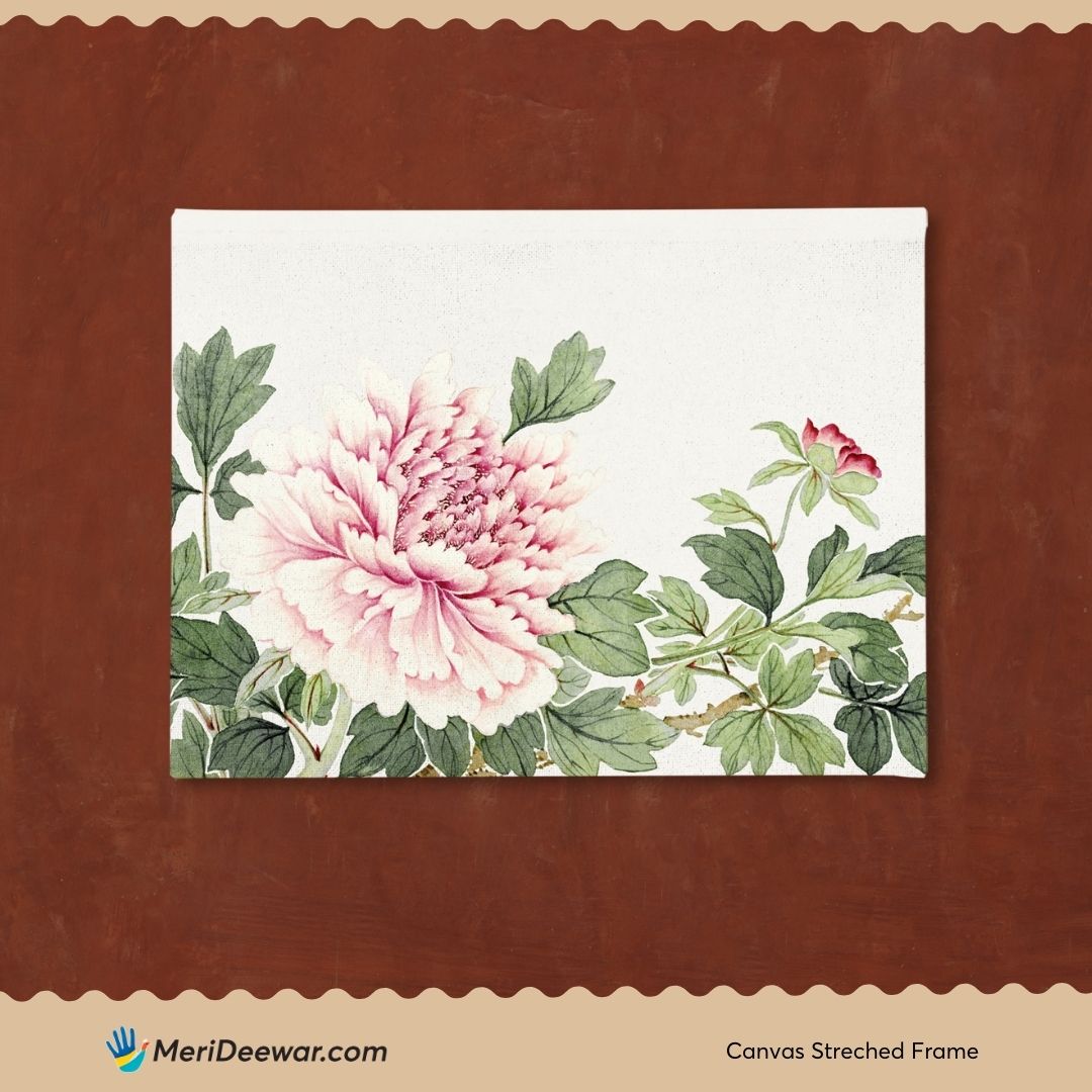 Japanese Flower Painting by Mianyi 3 : 4 Horizontal New Premium Wall Art Canvas by MeriDeewar
