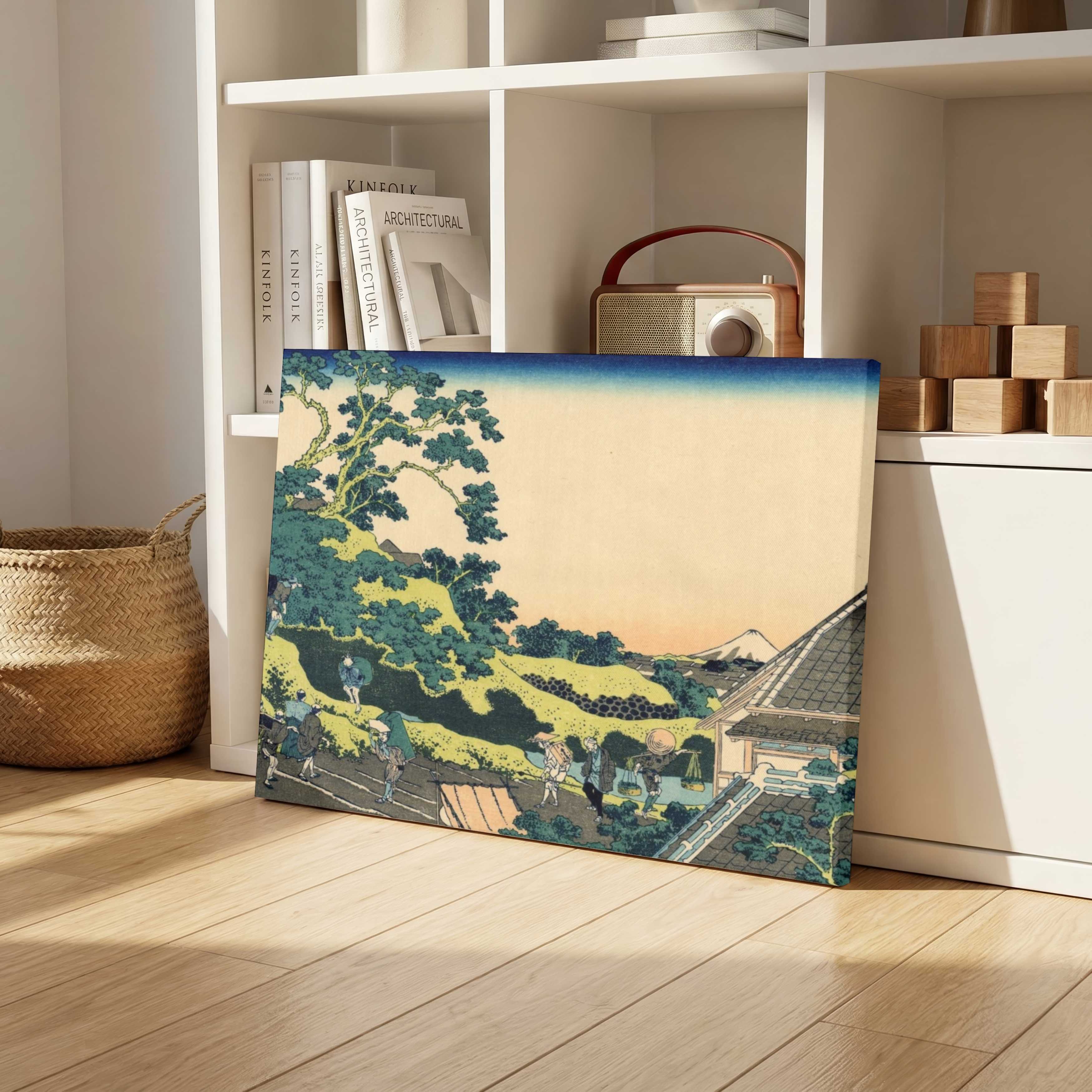 Japanese Scenery Painting for Living Room – Mount Fuji Hokusai Wall Art | Giclée Print 3 : 2 Horizontal Premium Wall Art Canvas by MeriDeewar