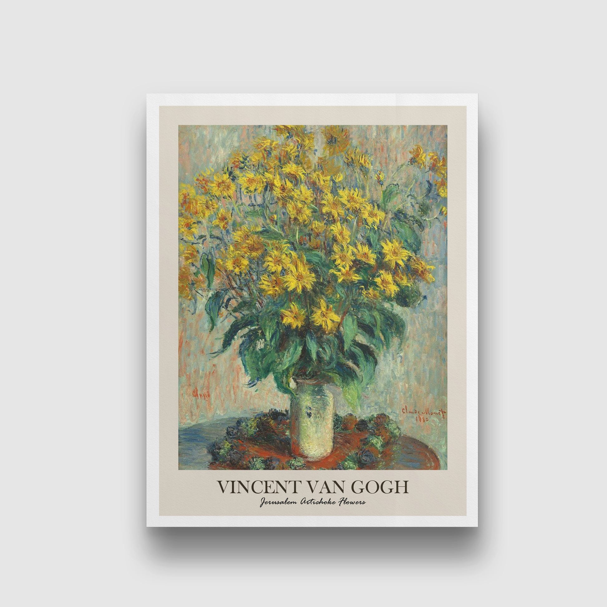 Jerusalem Artichoke Flowers Painting by Vincent van Gogh 3 : 4 Vertical New Premium Wall Art Canvas by MeriDeewar