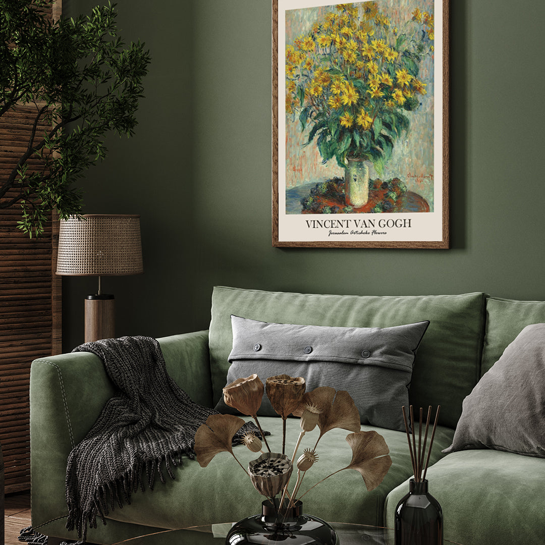 Jerusalem Artichoke Flowers Painting by Vincent van Gogh 3 : 4 Vertical New Premium Wall Art Canvas by MeriDeewar