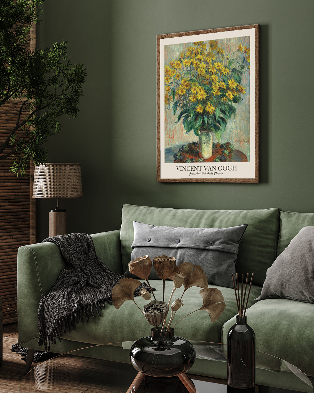 Jerusalem Artichoke Flowers Painting by Vincent van Gogh 3 : 4 Vertical New Premium Wall Art Canvas by MeriDeewar