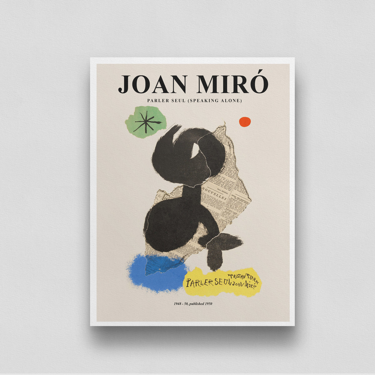 Joan Miro Parler Seul Poster 3 : 4 Vertical New Premium Wall Art Canvas by MeriDeewar